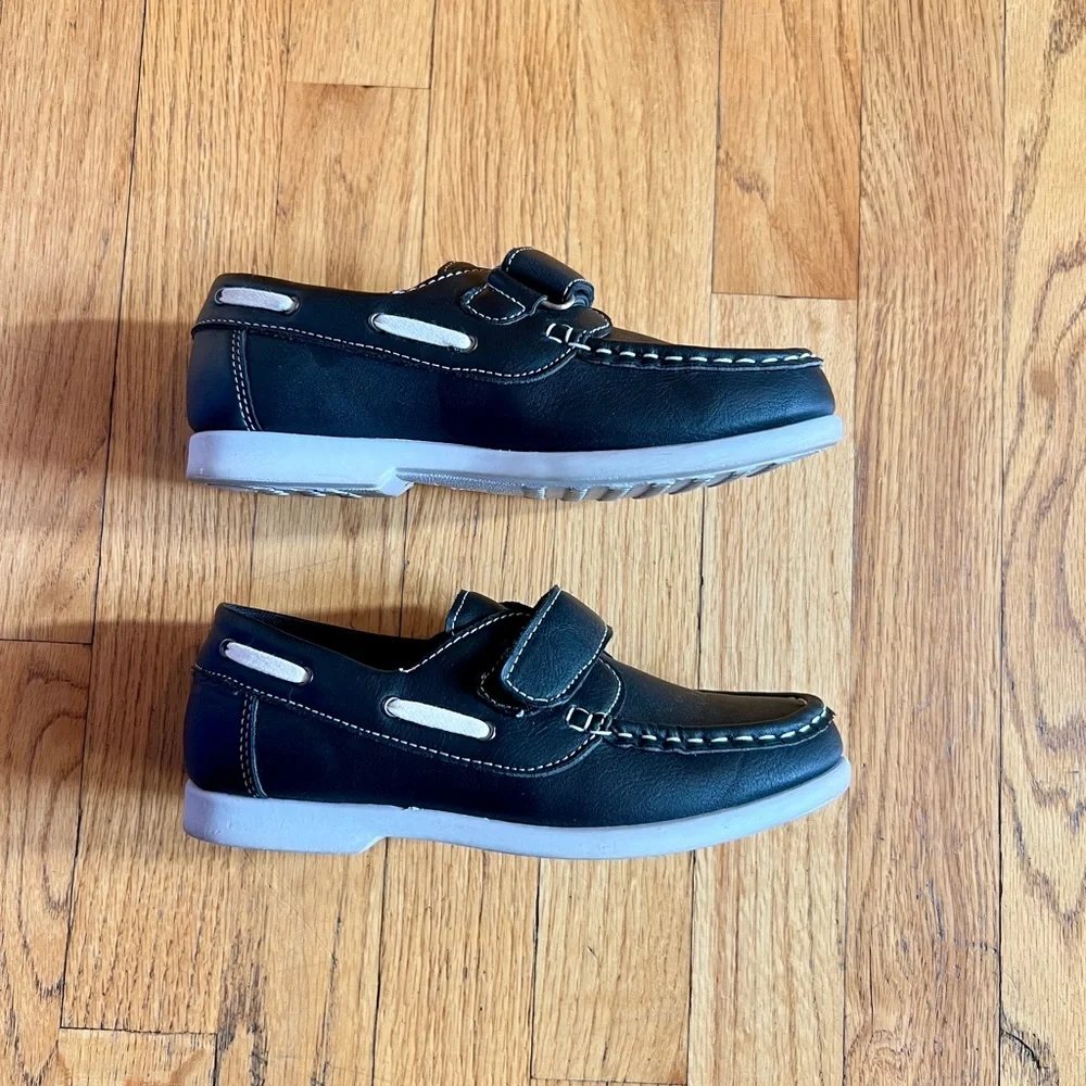 Jelly Beans Boys Black Boater Shoe 2